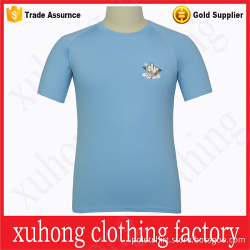 Customized screen print CVC slim fit t-shirt wholesale